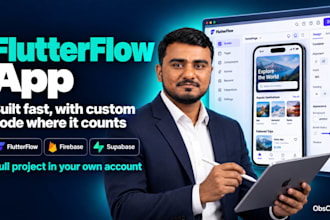 build your mobile app in flutterflow with firebase or supabase