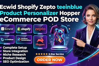ecwid shopify zepto teeinblue product personalizer hopper ecommerce pod store