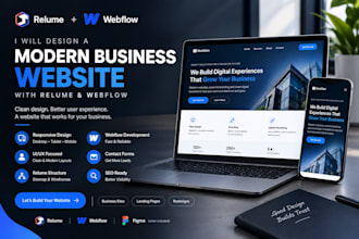 design a modern responsive business website with relume and webflow