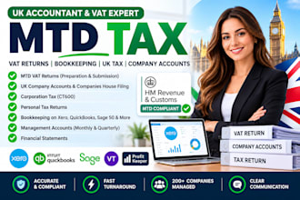 be your UK accountant for mtd vat return, UK tax return and company accounts