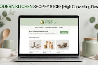 design a modern kitchen shopify store kitchenware shopify website