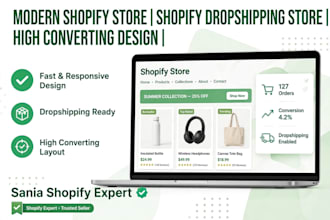 setup shopify store and design modern shopify website