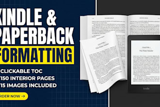 do kindle formatting for amazon kdp, layout design and paperback