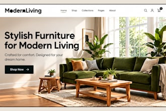 furniture shopify store home décor store interior design woodworking website