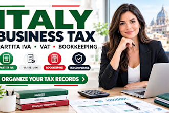 prepare italy business tax, vat return, bookkeeping and compliance