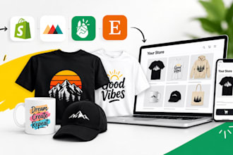 build shopify pod store, printful, printify etsy pod tshirt