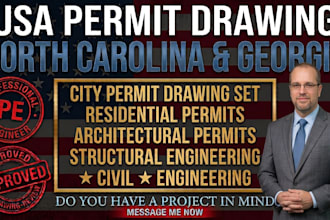 be USA architect structural engineer for permit drawing north carolina georgia
