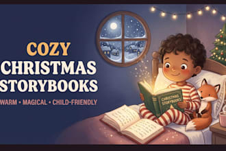 illustrate cozy christmas bedtime storybooks for children