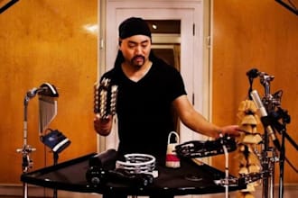 record professional live percussion for your christmas music, holiday songs