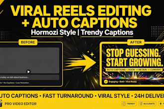 do viral video editing for youtube reels and tiktok