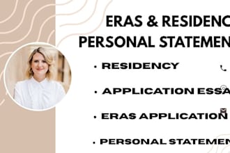 provide a comprehensive edit and review of eras applications for residency