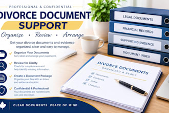 professionally organize and review your divorce documents and evidence