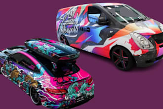 design a professional car wrap and vehicle wrap design