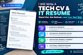 write an ats friendly IT resume and tech CV