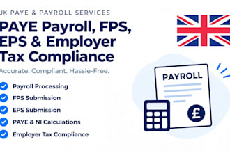 do UK paye payroll, fps, eps and employer tax compliance