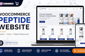 design a professional woocommerce peptide website