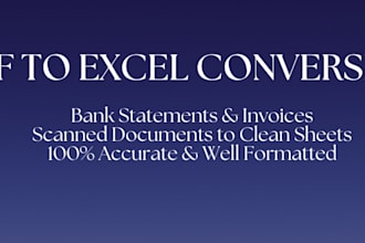 convert PDF, scanned documents, and bank statements to excel