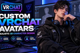 make vrchat avatar anime character furry avatar vtuber 3d model custom design