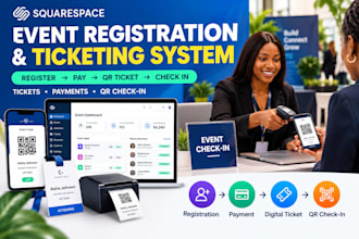 build an event registration website with ticket booking and qr check in