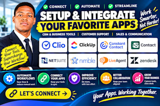 setup clio clickup constant campaign contact netsuite nimble liveagents zendesk