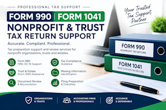 prepare and review nonprofit form 990 and trust form 1041 tax returns