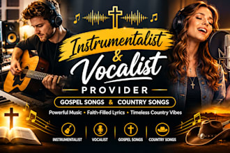 record a gospel, country or christmas song from your lyrics