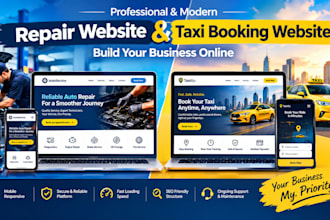 create a modern repair website and taxi booking website for your website
