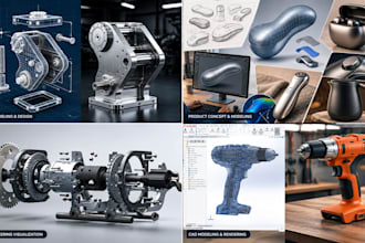 create 3d industrial product design, cad modeling and realistic rendering