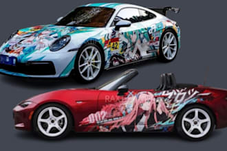 create custom fivem car livery, racing wrap, or itasha wrap