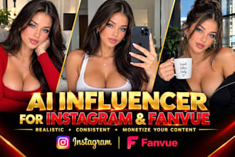 create ai influencer model ai girl, instagram model ai fanvue influencer