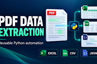 automate PDF data extraction to excel CSV or json with python
