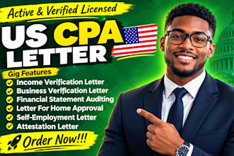 do US CPA services, income verification, comfort mortgage self employment letter