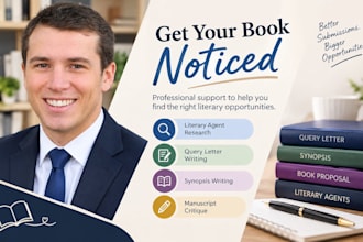 find top active literary agent, write synopsis, critique, query letter