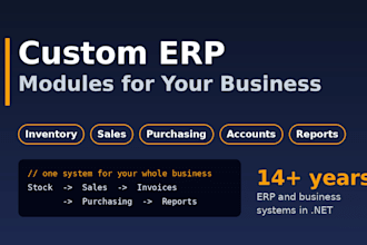 develop custom erp modules and business management software