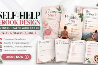 do self help ebook design, canva ebook design, mental health and fitness journal