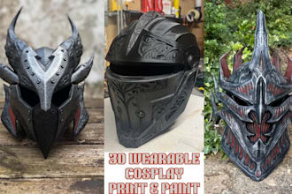 3d mask print and paint, cosplay mask, anime mask  3d helmet and hand painting