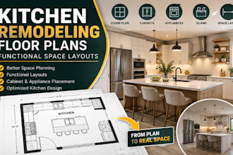 create kitchen remodeling floor plans, functional space layouts
