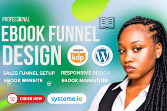 book launch ebook marketing sales funnel and pre order landing page for author