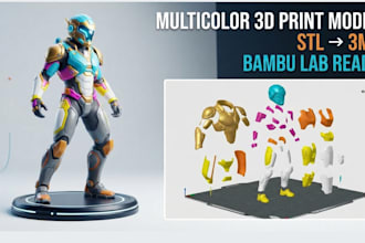 design multicolor 3d printable model convert 2d to 3d stl 3mf bambulab prusa amu