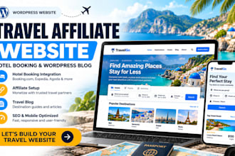 create a travel affiliate website, hotel booking site and wordpress travel blog