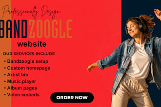 design create professional bandzoogle website or store for artists