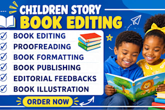 edit your children book, picture book, rhyming story and kids book for KDP