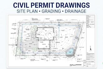 create civil site plan grading and permit drawings
