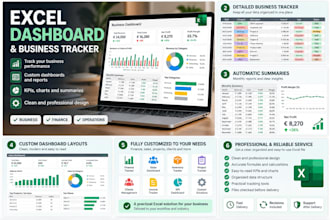 create a professional excel dashboard and business tracker