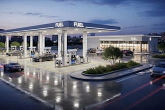 renovate 3d petrol station, fuel station, filling station and gas station