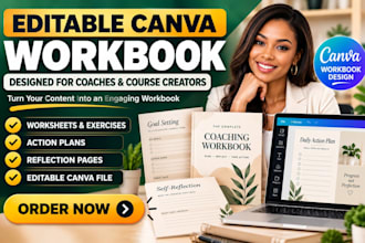design an edita canva workbook for coaches and course creators