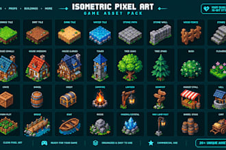 create isometric pixel art tileset game asset environment pixel tilemap sheet
