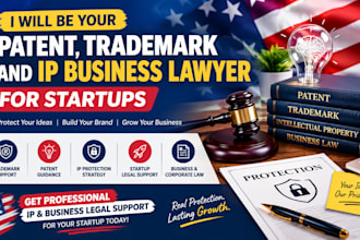 be your patent trademark and IP business lawyer for startups
