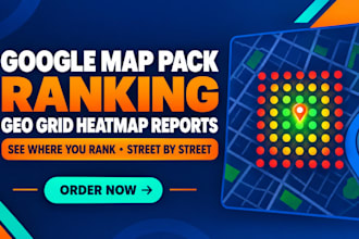 rank your business in the google map pack with geo grid heatmap tracking reports