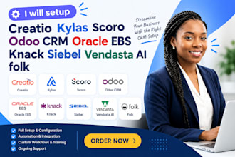 setup creatio kylas scoro odoo CRM oracle ebs knack siebel vendasta ai folk